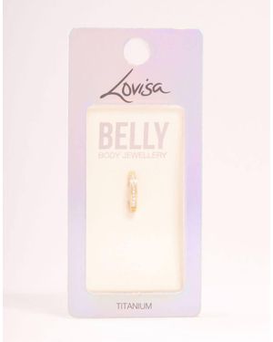 Lovisa Plated Titanium Curved Belly Ring - Pink