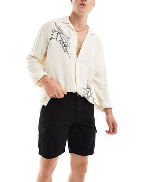 New Look Pantaloncini Cargo Neri - Bianco