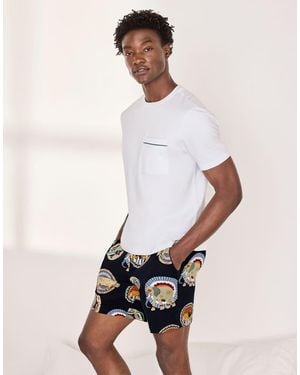 Chelsea Peers Safari Animal Plate Print Short Pyjama Set - White