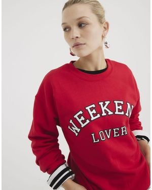 River Island Long Sleeve Weekend Sweatshirt - Red