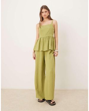 ASOS Jumpsuit With Peplum Waist - Green