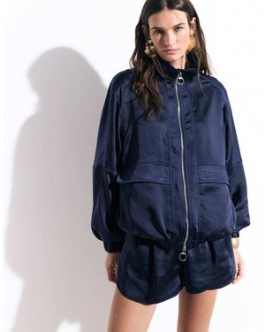 ASOS Bomberjack Van Satijn - Blauw