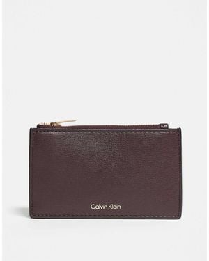 Calvin Klein Logo Zip Wallet - Purple