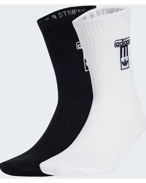 adidas Originals Pack De 2 Pares De Calcetines De Color Negro Y Blanco De Caña Alta Adibreak De