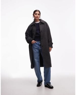 ARKET – mittellanger oversize-mantel aus wolle und alpakawolle - Blau
