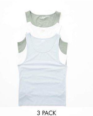 ASOS Confezione Da 3 Canotte Attillate - Blu
