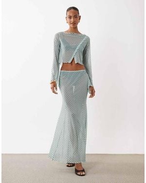 ASOS Maxi Rok Van Mesh - Wit