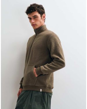 Only & Sons Quarter Zip Fleece - Brown