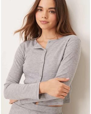 New Look Co-ord Ribbed Cardigan - Grey