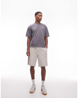 TOPMAN Boxy Oversized Waffle T-shirt - Purple