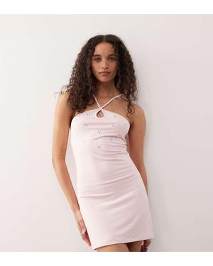 Collusion Vestido Corto Con Abertura Y Detalle De Ojales De -Rosa