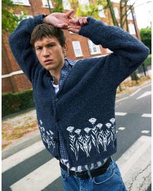 TOPMAN Cardigan Comodo - Blu