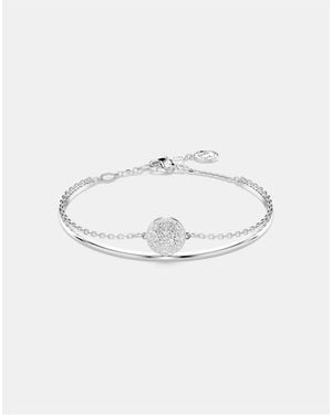 Swarovski Meteora Rhodium Plated Bangle - Metallic