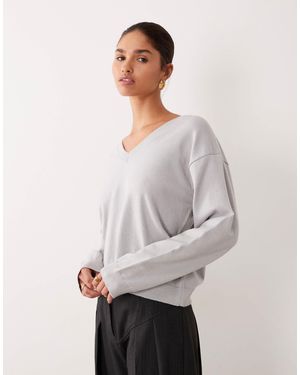 ASOS – relaxed-fit-pullover aus feinstrick - Grau