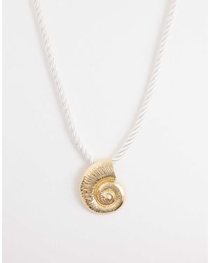 Kaiia Exclusivité - - collier à chaîne style corde avec détail coquillage - Blanc