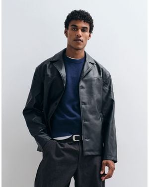 ASOS Faux Leather Shacket - Blue
