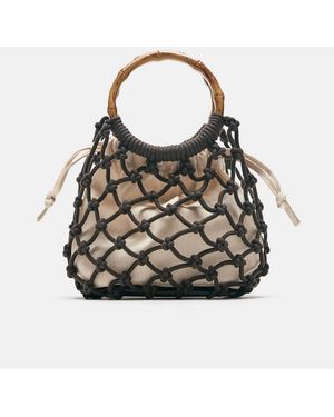 Pull&Bear Mesh Handtas - Wit