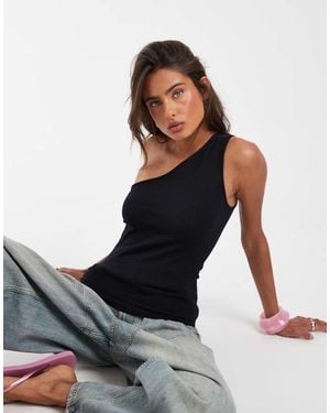 ASOS Cotton One Shoulder Top - White