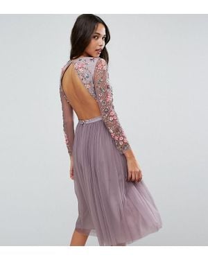 Needle & Thread Ditsy Scatter Tulle Midi Dress - Purple