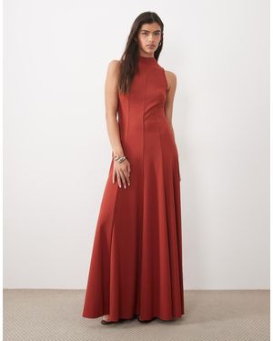 ASOS High Neck Maxi Dress - Red