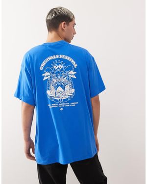 adidas Originals T-Shirt Con Grafica Festival - Blu