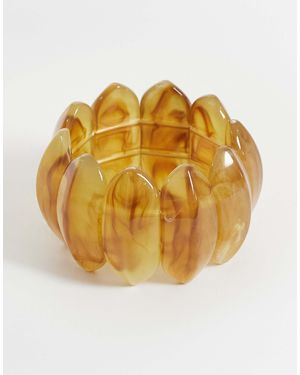 ONLY Bracelet jonc en résine - tons dorés - Marron