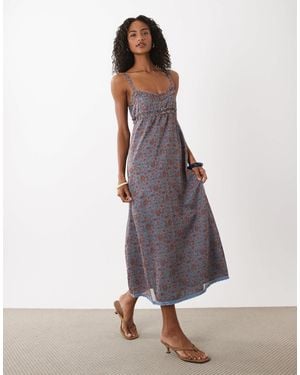 Motel Evania Chiffon Midaxi Dress - White