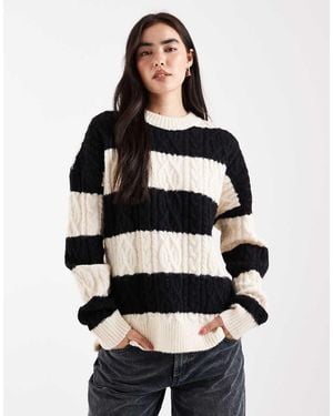 Daisy Street Oversized Cable Knit Jumper - Multicolour
