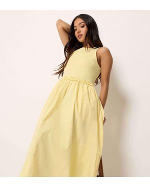 PixieGirl Petite Ruffle Detail Midi Dress - Yellow