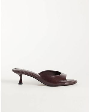 ASOS Wide Fit High-five Kitten Heel Mules - Natural