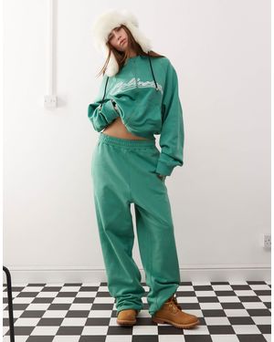 Collusion Oversized jogger Co-ord With Embroidery - Green
