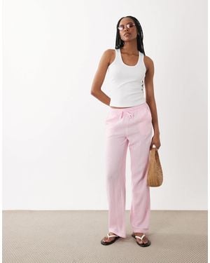 JDY Tall Wide Leg Cheesecloth Pants - Pink