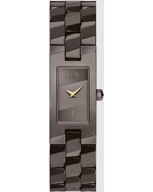 ARMANI EXCHANGE Uhr mit zwei zeigern aus em edelstahl - Braun