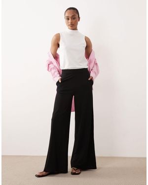JDY Tall Pantalon large à taille haute - Blanc