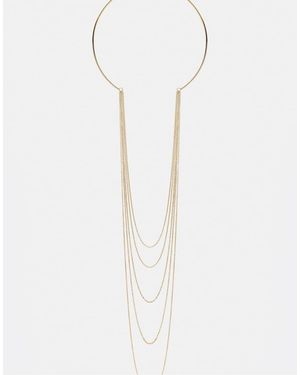 Pull&Bear Long Contrast Chain Necklace - White