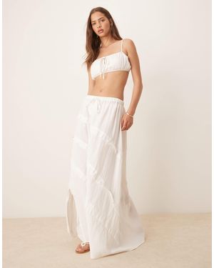 esmé studios Esmee Exclusive Maxi Beach Skirt With Ruffle Detail - Natural