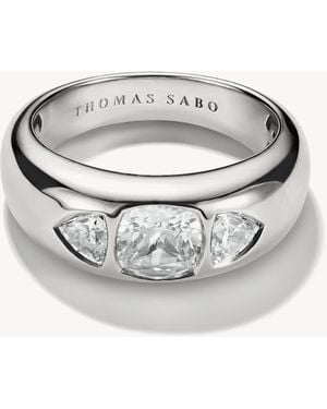 Thomas Sabo – farbener ring mit weißen schmucksteinen - Mettallic