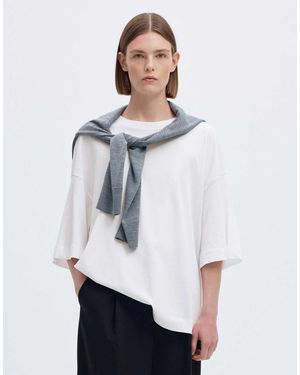 SELECTED Colwoman oversize-t-shirt mit rundhalsausschnitt und kurzen ärmeln - Weiß