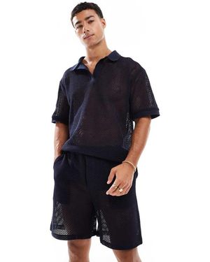 Sol Beach Gebreide Strandshort - Blauw