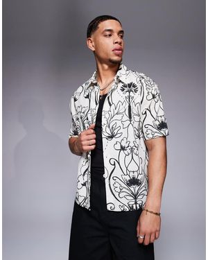 Bershka Overhemd Met Print En Textuur - Grijs