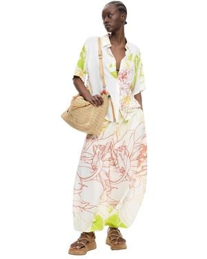 Desigual Overhemd Met Korte Mouwen En Bloemenprint - Wit