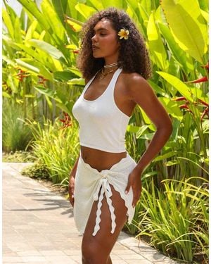 Kulani Kinis Scalloped Edge Knit Sarong - Yellow