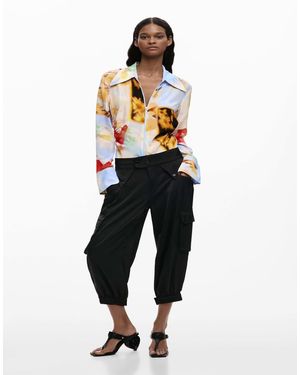 Desigual Cargo Capri Trousers - Blue