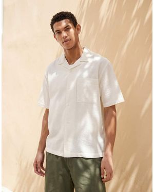 ASOS Relaxed Revere Seersucker Shirt - White