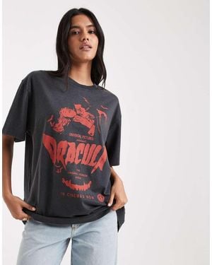ASOS Camiseta Gris Extragrande Con Estampado Gráfico Con Licencia De "Dracula" De