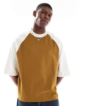 ASOS Heavyweight Oversized Raglan T-Shirt - Natural