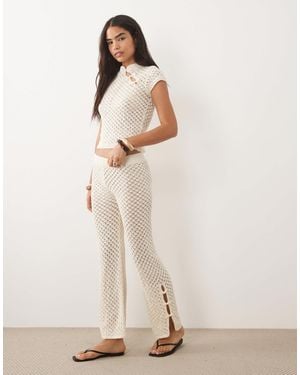 Mango Shanghai Knitted Trouser Co-ord - Natural