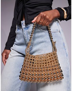 ASOS – mit perlenkugeln besetzte clutch - Blau