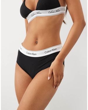 Calvin Klein Icon Katoen-Modal Hipster Met Hoge Taille - Zwart