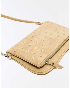 Bershka Studded Envelope Bag - White